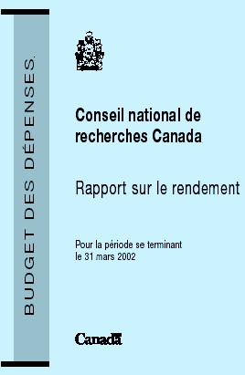 Conseil national de recherches Canada Rapport sur le rendement 2001-2002