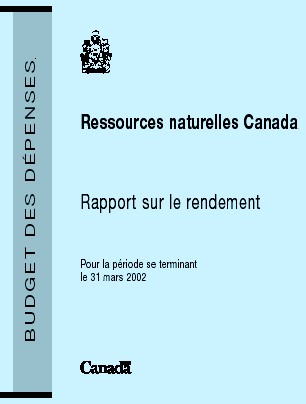 Ressources naturelles Canada Rapport sur le rendement 2001-2002