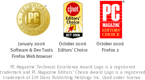 Firefox has won awards from PC Magazine for Technical Excellence and Best Software, and was a CNET Editor's Choice