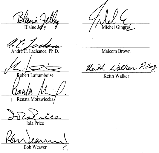Second Signature Page - Agreement ASE