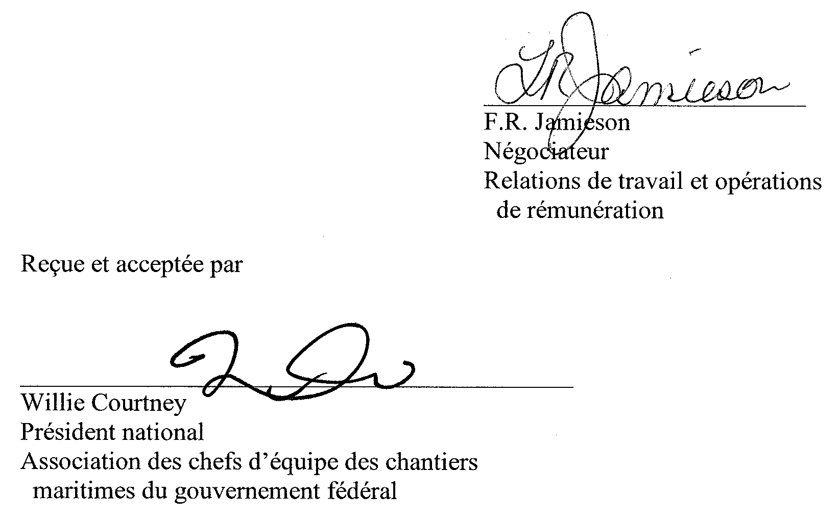 Page Signature - Convention SRC - Letter d'accord (2003-1)