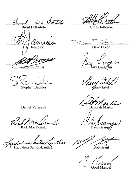 Page signature pour Lettre d'accord