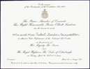 Card from Prime Minister Pierre Elliott Trudeau inviting Mr. and Mrs. Robert Gordon Fairweather to attend a performance at the National Arts Centre on the occasion of the Proclamation of the CONSTITUTION ACT, 1982,  April 16, 1982
