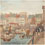 Watercolour scene of buildings and market alongside wharf with boats, 1829