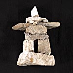 Photograph of an inuksuk, a symbolic and functional rock structure of the Inuit