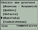 Une liste des provinces et territoires