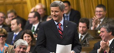 Prime Minister Stephen Harper in the House of Commons