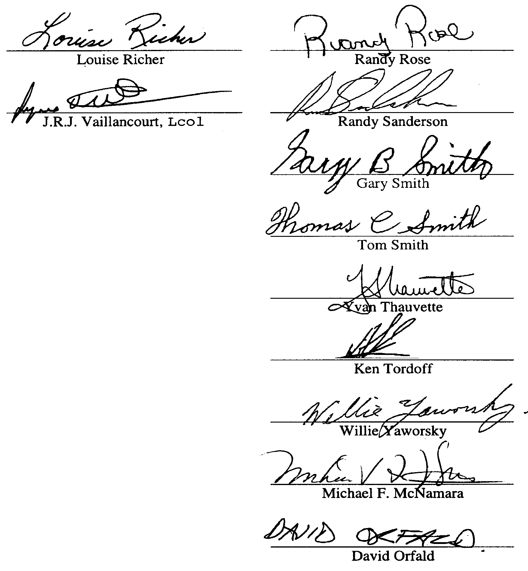 Deuxime page signature - Table 2