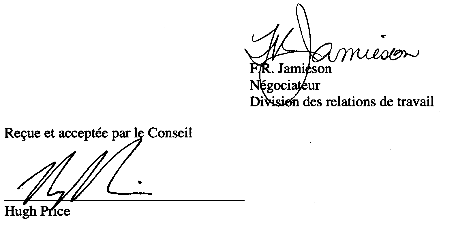 signature - lettre d'accord