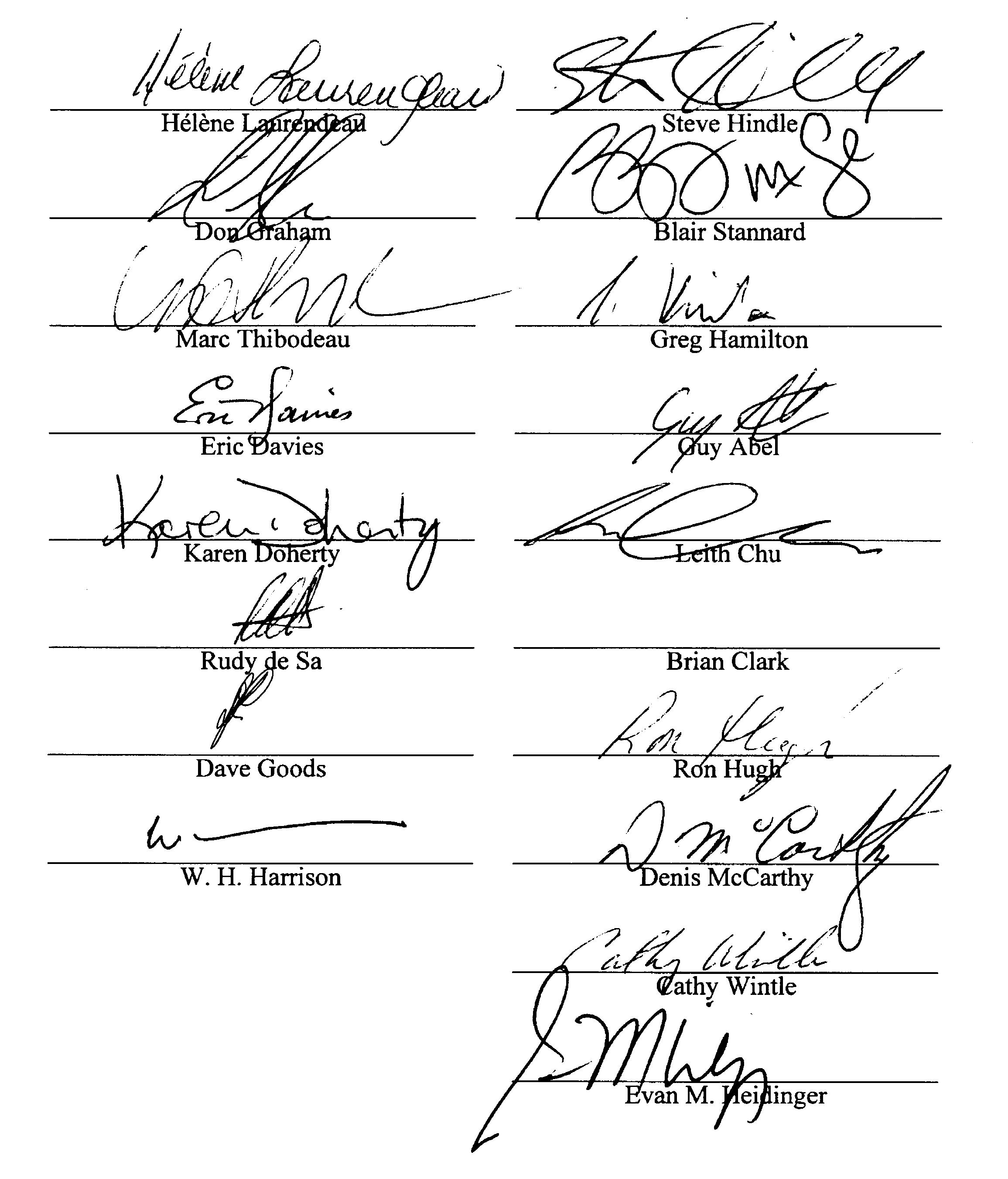 Signature Page - CS Agreement