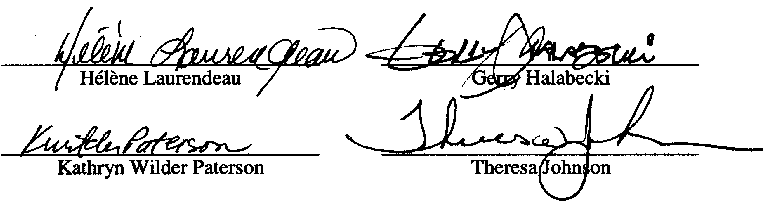 Signature Page - Memoranda of Agreement - Table 3