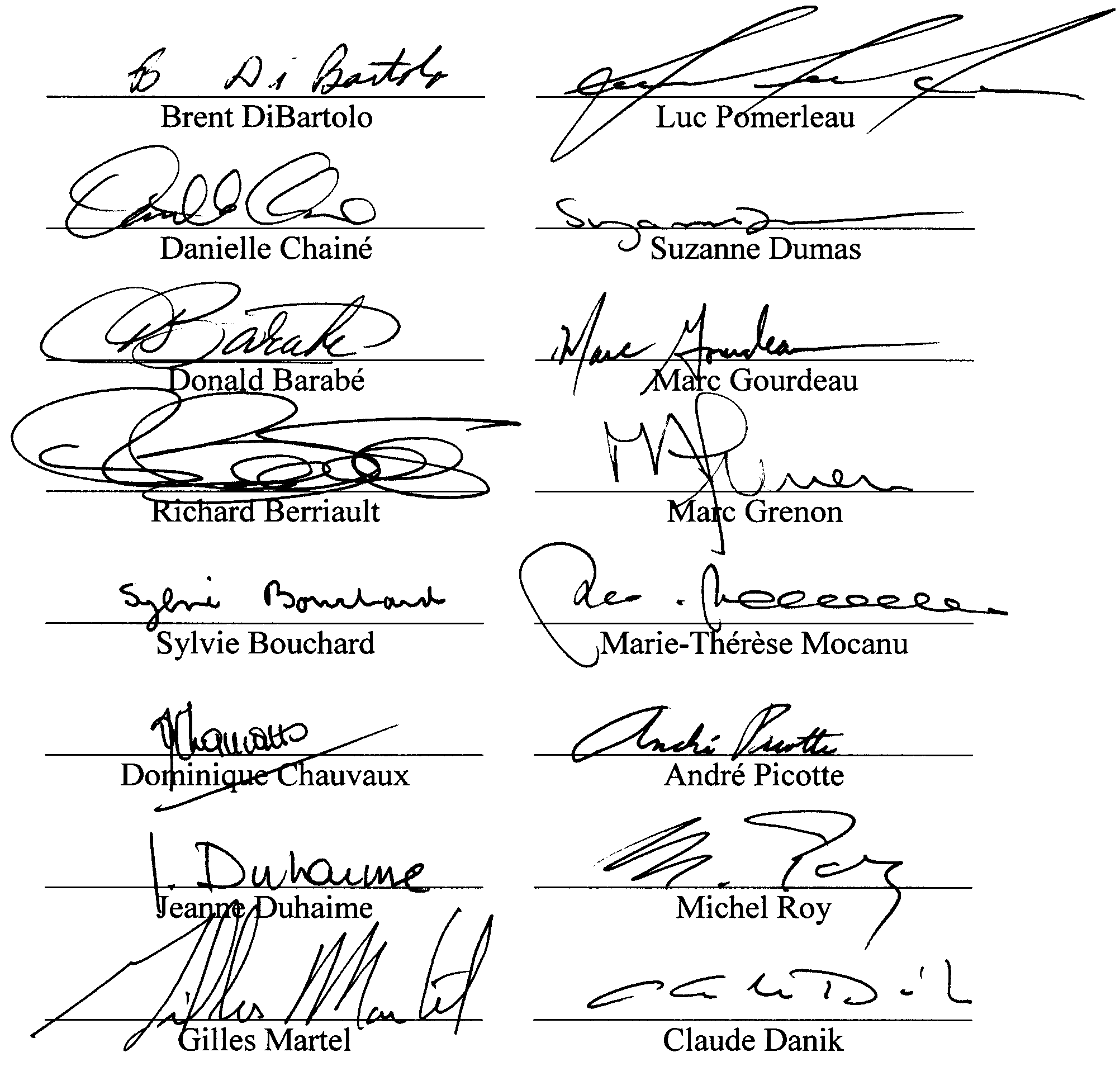 First Signature Page - TR Agreement