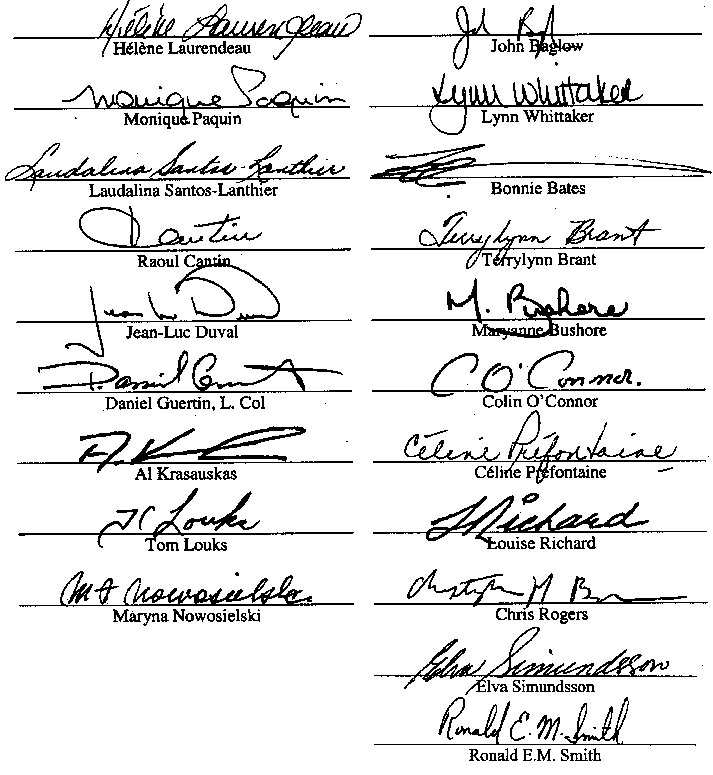 Signature Page - Table 5