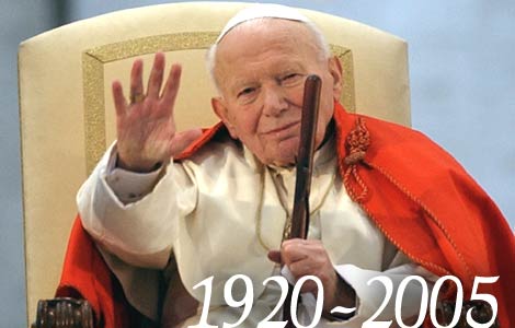 Pope John Paul II, April 10, 2003. (AP Photo/Massimo Sambucetti, file)