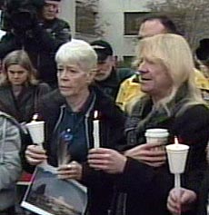 Family members of the victims held a ceremony after the verdict where a poem was read by Elaine Allan and a song was played outside the courthouse in New Westminster, B.C.
