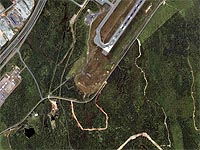 An aerial view of the runway in Halifax. (Photo courtesy  Space Imaging ) Click  here to enlarge image