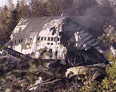 The downed cargo plane.