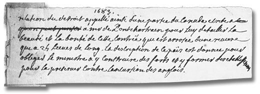 Relation du Dtroit, extraite dune lettre crite ? Monsieur De Pontchartrain, [1683?] - Page 1