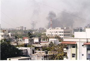 Many of Ahmedabad's buildings were set on fire  during 2002 Gujarat violence