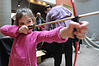 Samantha Scott ,4, takes her turn at using a bow and arrow in the Medieval section at the Royal Ontario Museum on March 15, 2010 during a March Break event.