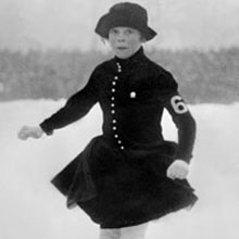 Norwegian figure skater Sonja Henie during the Winter Olympic Games in which she finished 8th. 