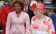 Her Majesty The Queen and Her Excellency the Right Honourable Michalle Jean at Queens Park in Toronto.