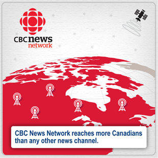 CBC News Network reaches more Canadians than any other News Channel. 