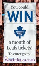 Wonderlist.ca - You could WIN a month of Leafs tickets!