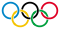 Les cinq anneaux olympiques de cinq couleurs différentes