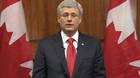 Canada will not be intimidated by a pair of attacks that killed two soldiers this week, Prime Minister Stephen Harper said in an address to the nation. Rough Cut (no reporter narration)