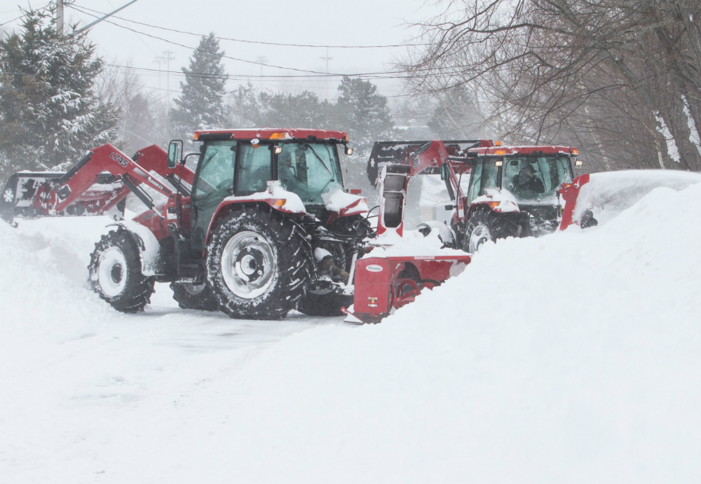 Snow clearing efforts continue in Charlottetown on Monday, March 16, 2015. 