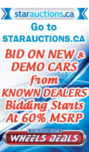 Go to starauctions.ca - Bid on New and Demo Cars from Known Dealers. Bidding Starts at 60% MSRP