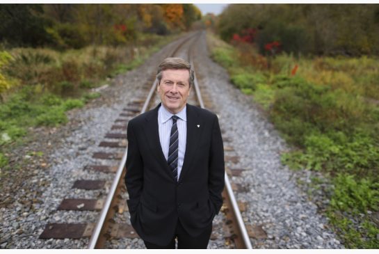 Toronto Mayor John Tory campaigned on a promise to bring in his SmartTrack transit plan.