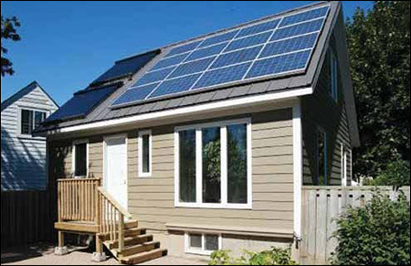 Figure 9 — The Now House®, an EQuilibrium™ demonstration home in Toronto, Ontario has standard PV panels mounted on its roof. Now House® is a registered trademark of the Now House Project Inc. used under license.