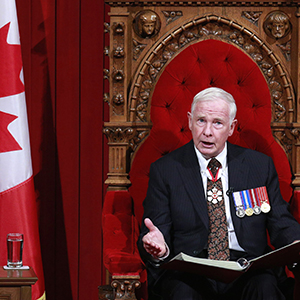 Canada's Governor General David Johnston delivers the Speech from the Throne in the Senate chamber on Parliament Hill in Ottawa October 16, 2013 - (Blair Gable/Reuters)