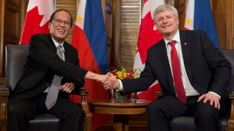 Le PM accueille au Canada Benigno Aquino III, Président des Philippines