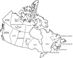 Carte géographique du Canada