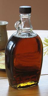 Bottle (unlabeled) of maple syrup