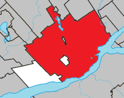 Location (red) within Quebec TE (white).