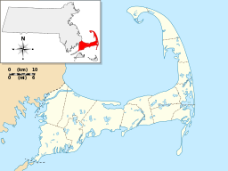 Map showing the location of Cape Cod