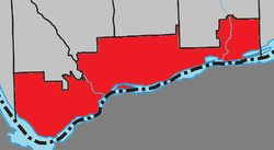 Location of Gatineau (red) with adjacent municipalities.