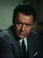 Screenshot of Rod Steiger in the trailer for the film, The Unholy Wife in 1957.