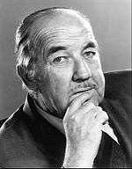 Black and white publicity photo of Broderick Crawford in 1970.