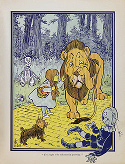 Dorothy meets the Cowardly Lion