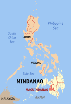Map of the Philippines with Maguindanao highlighted
