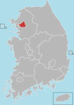 Map of South Korea with Seoul highlighted
