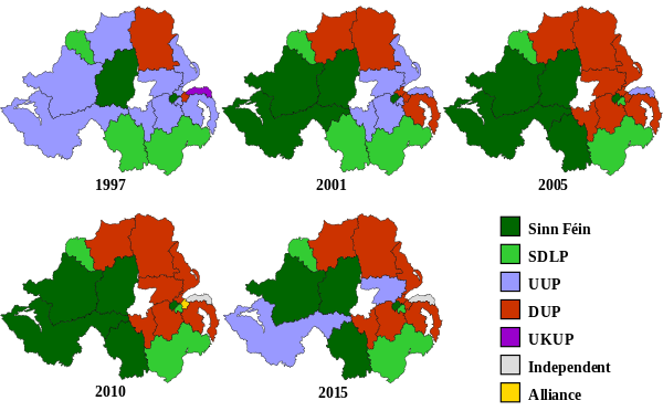 Northern Ireland election seats 1997-2015.svg