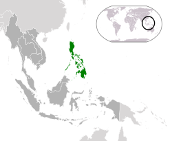 Location of the Philippines (green) in ASEAN (dark grey).