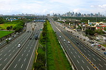 South Luzon Expressway with PNR tracks and Metro Manila Skyway.