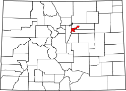 Location of Denver within Colorado